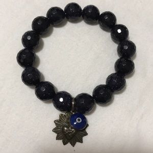 Dark Blue Sparkly Beaded Bracelet